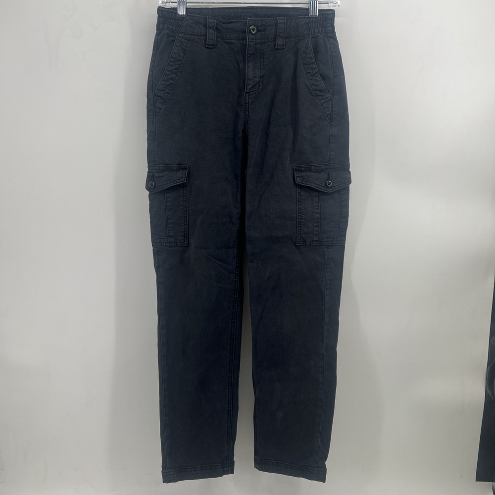 American Eagle Women's Black Stretch Cargo Pants Size-0 Regular
